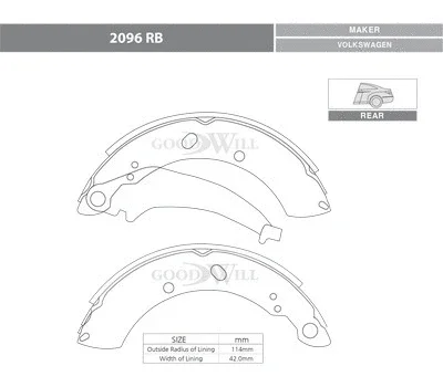 2096 RB GOODWILL Комплект тормозов, барабанный тормозной механизм