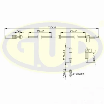 Датчик, частота вращения колеса G.U.D GABS01201