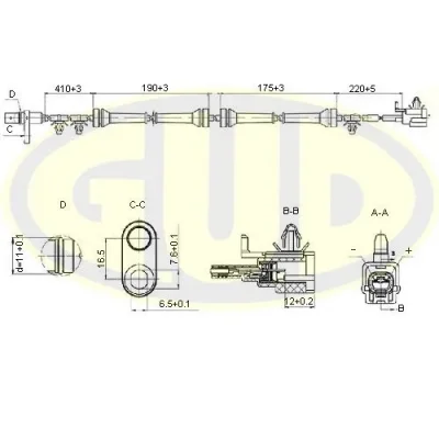 Датчик, частота вращения колеса G.U.D GABS02424