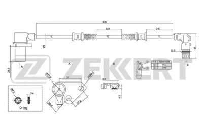 SE-6136 ZEKKERT Датчик, частота вращения колеса