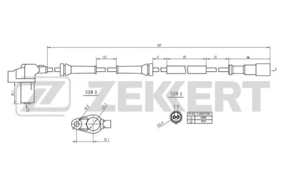 Датчик, частота вращения колеса ZEKKERT SE-6169