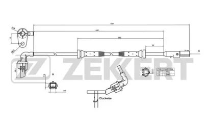 SE-6175 ZEKKERT Датчик, частота вращения колеса