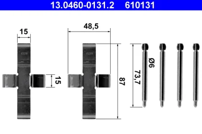 Комплектующие, колодки дискового тормоза ATE 13.0460-0131.2