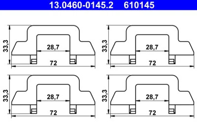 Комплектующие, колодки дискового тормоза ATE 13.0460-0145.2