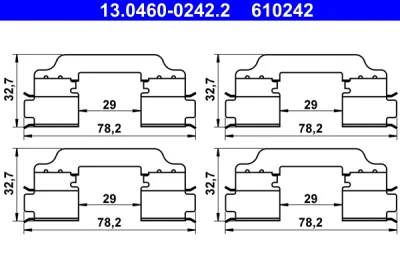 13.0460-0242.2 ATE Комплектующие, колодки дискового тормоза