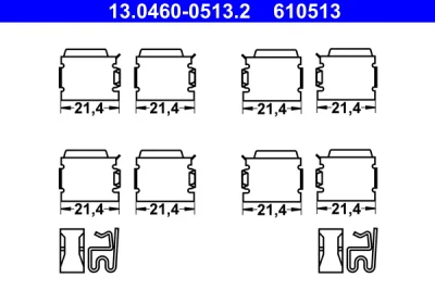 Комплектующие, колодки дискового тормоза ATE 13.0460-0513.2