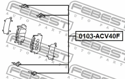 0103-ACV40F FEBEST Комплектующие, колодки дискового тормоза