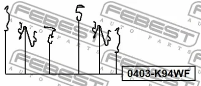 Комплектующие, колодки дискового тормоза FEBEST 0403-K94WF