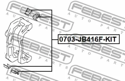 Комплектующие, колодки дискового тормоза FEBEST 0703-JB416F-KIT