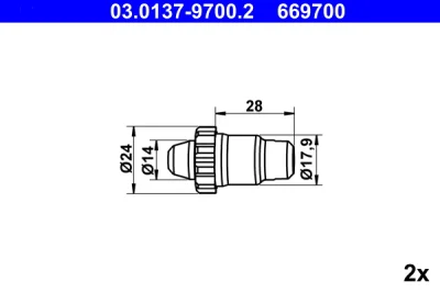 Комплектующие, стояночная тормозная система ATE 03.0137-9700.2