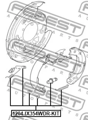 Комплектующие, стояночная тормозная система FEBEST 1204-IX354WDR-KIT