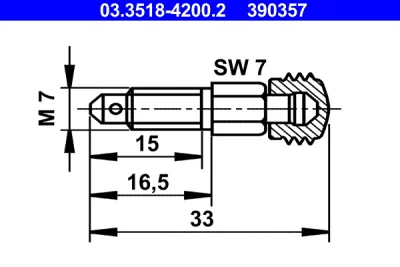 Болт воздушного клапана / вентиль ATE 03.3518-4200.2