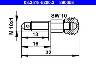03.3518-5200.2 ATE Болт воздушного клапана / вентиль