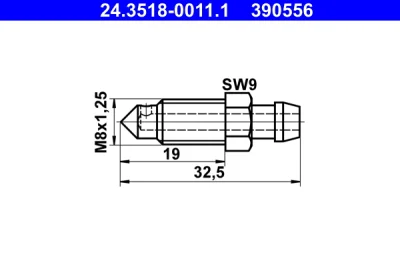 24.3518-0011.1 ATE Болт воздушного клапана / вентиль