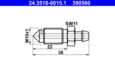 24.3518-0015.1 ATE Болт воздушного клапана / вентиль