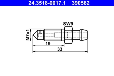 24.3518-0017.1 ATE Болт воздушного клапана / вентиль