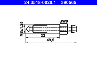 24.3518-0020.1 ATE Болт воздушного клапана / вентиль