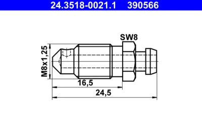 24.3518-0021.1 ATE Болт воздушного клапана / вентиль