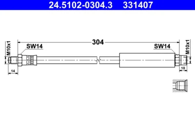 Тормозной шланг ATE 24.5102-0304.3