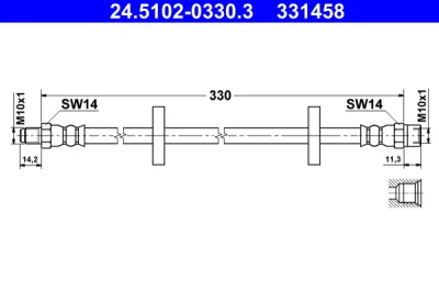 24.5102-0330.3 ATE Тормозной шланг