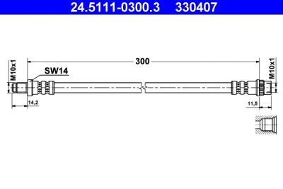 24.5111-0300.3 ATE Тормозной шланг