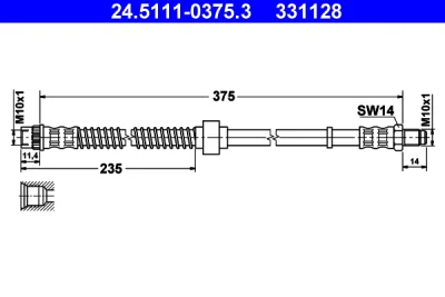 24.5111-0375.3 ATE Тормозной шланг