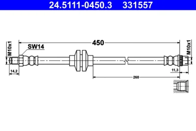 24.5111-0450.3 ATE Тормозной шланг