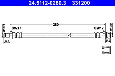 24.5112-0280.3 ATE Тормозной шланг