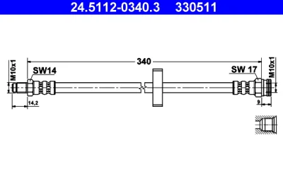 24.5112-0340.3 ATE Тормозной шланг