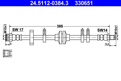 24.5112-0384.3 ATE Тормозной шланг