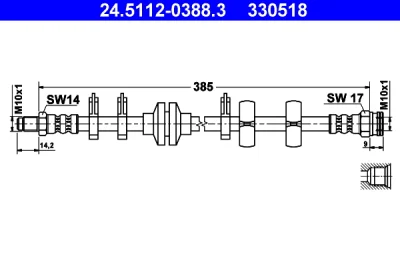 24.5112-0388.3 ATE Тормозной шланг