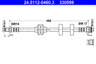 24.5112-0460.3 ATE Тормозной шланг