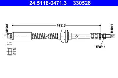 24.5118-0471.3 ATE Тормозной шланг