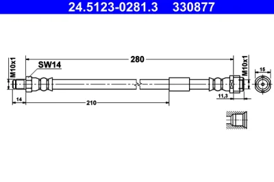 Тормозной шланг ATE 24.5123-0281.3