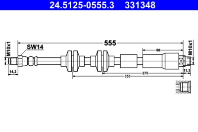 24.5125-0555.3 ATE Тормозной шланг