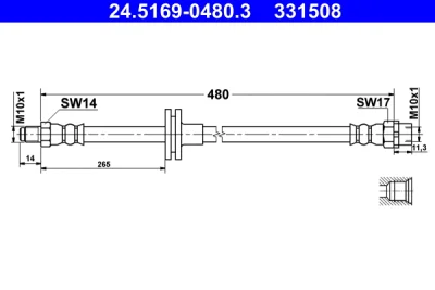 Тормозной шланг ATE 24.5169-0480.3