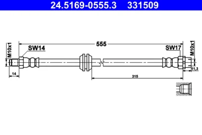 Тормозной шланг ATE 24.5169-0555.3