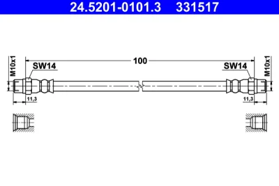 24.5201-0101.3 ATE Тормозной шланг