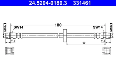 Тормозной шланг ATE 24.5204-0180.3