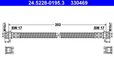 24.5228-0195.3 ATE Тормозной шланг