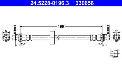 24.5228-0196.3 ATE Тормозной шланг