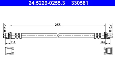 24.5229-0255.3 ATE Тормозной шланг