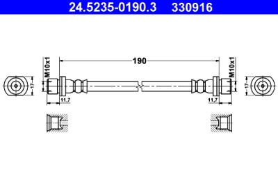 24.5235-0190.3 ATE Тормозной шланг