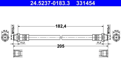 24.5237-0183.3 ATE Тормозной шланг