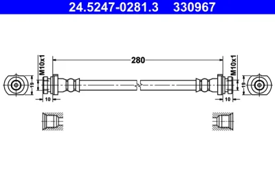 24.5247-0281.3 ATE Тормозной шланг