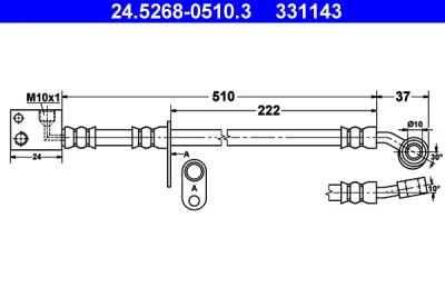 24.5268-0510.3 ATE Тормозной шланг