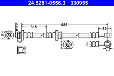 24.5281-0556.3 ATE Тормозной шланг