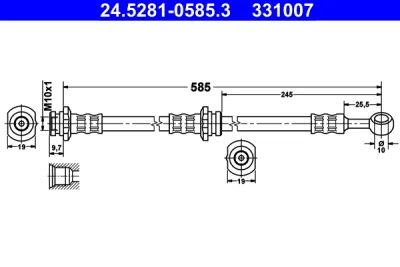 24.5281-0585.3 ATE Тормозной шланг