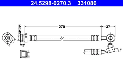 24.5298-0270.3 ATE Тормозной шланг