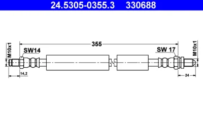 24.5305-0355.3 ATE Тормозной шланг